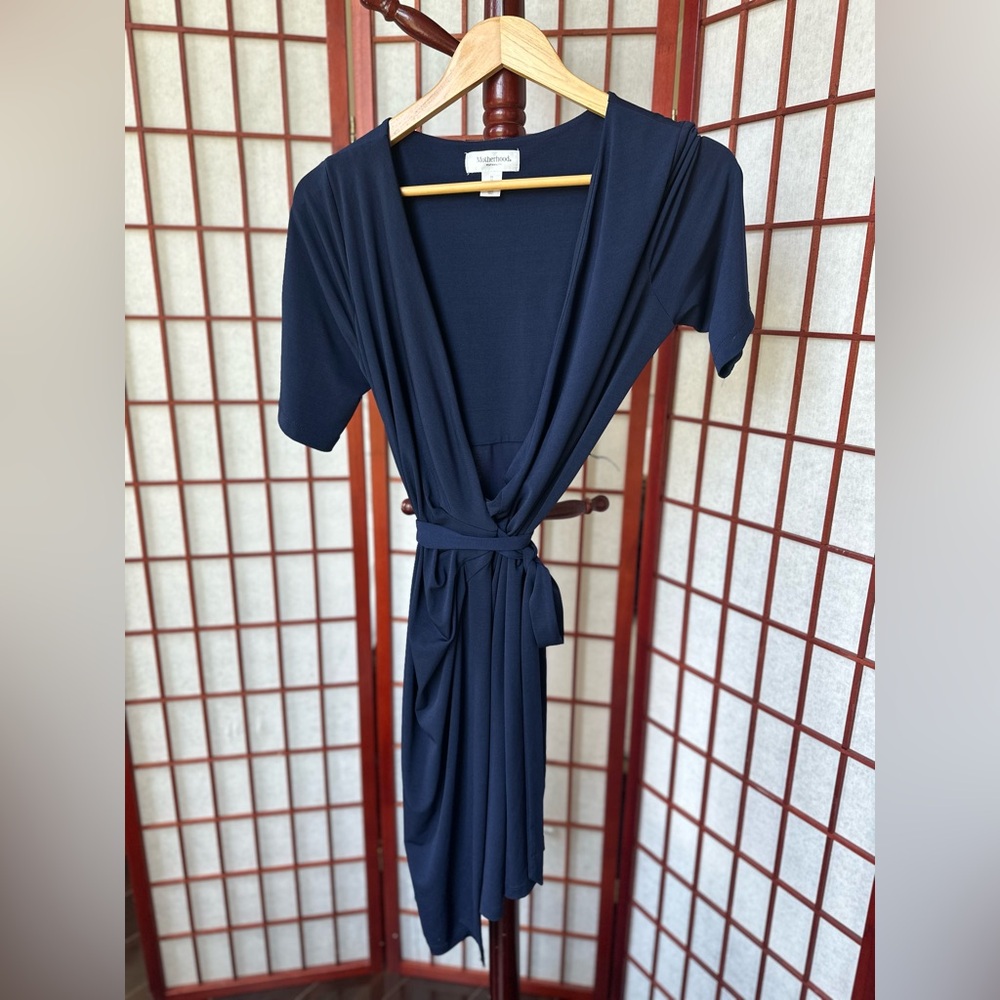 Motherhood navy wrap dress